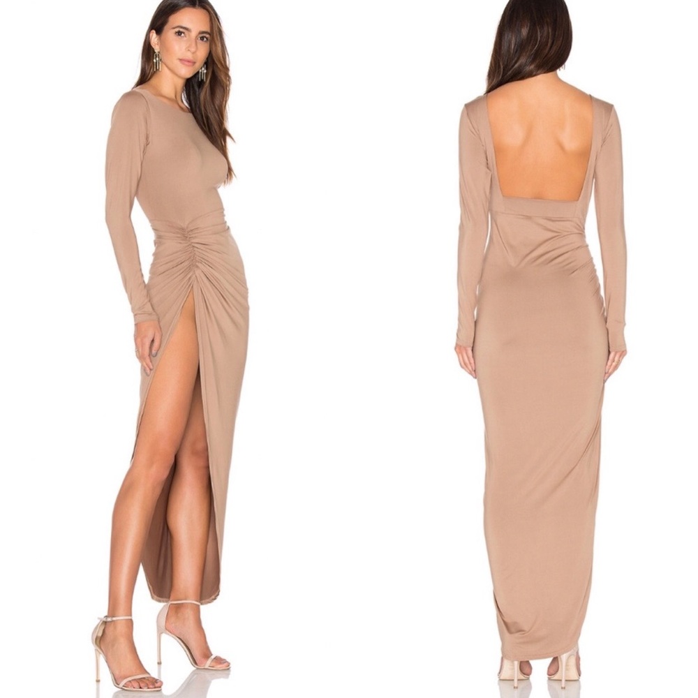 LIONESS AMORE WIDE SLIT LONG DRESS